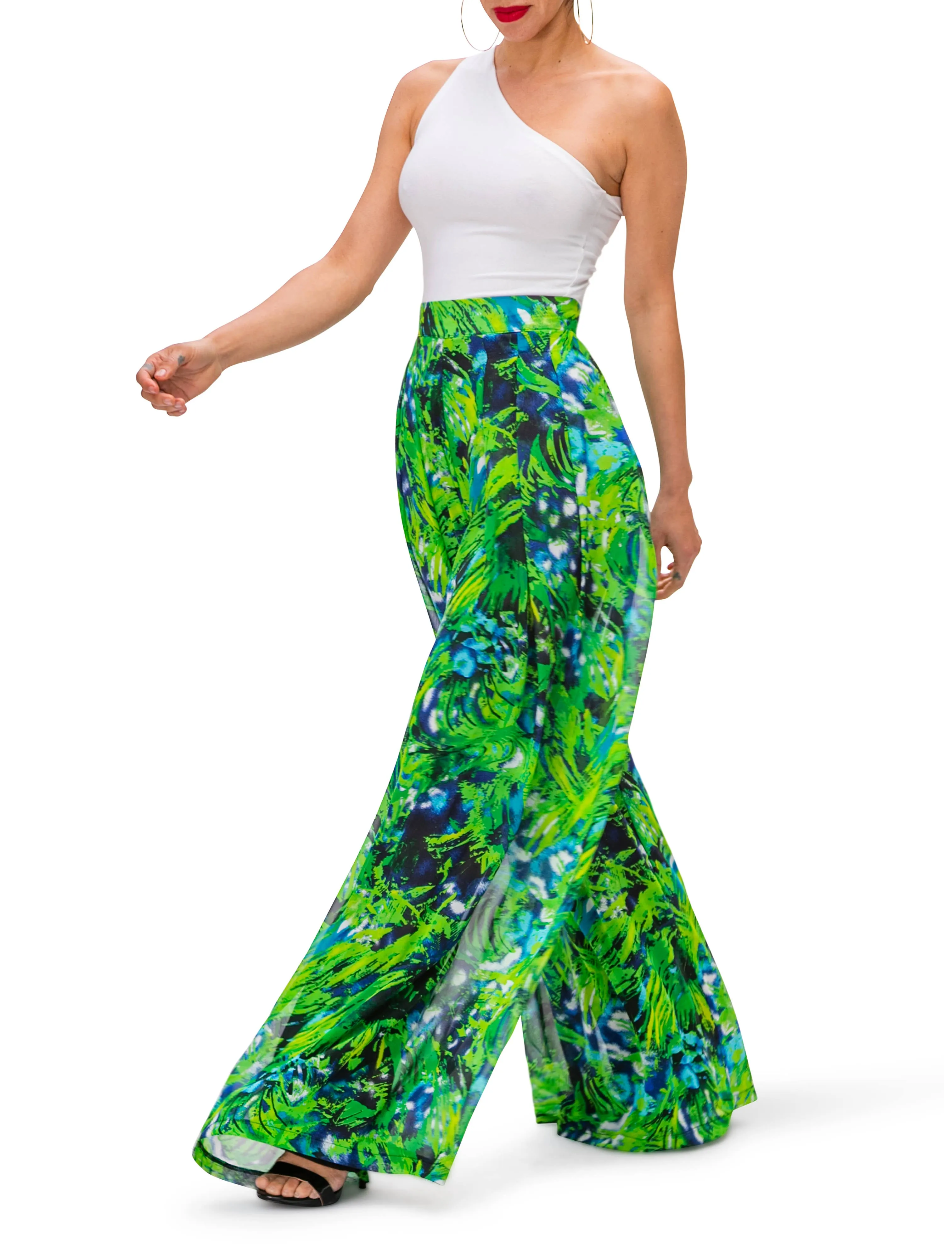 "Scarlet" High Waist Floral Pleated Pants