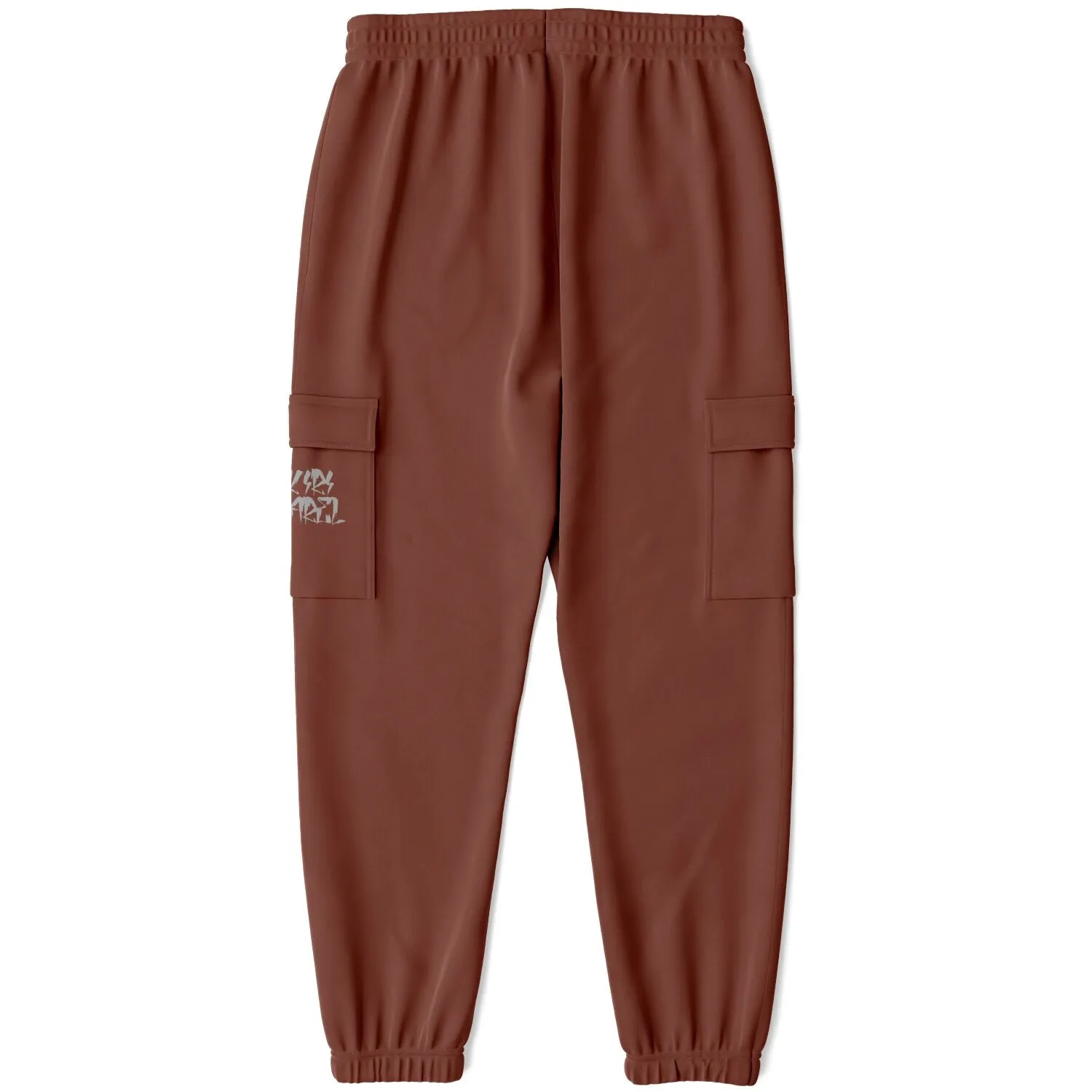 Recycled Polyester Brown Athletic Cargo Sweatpants