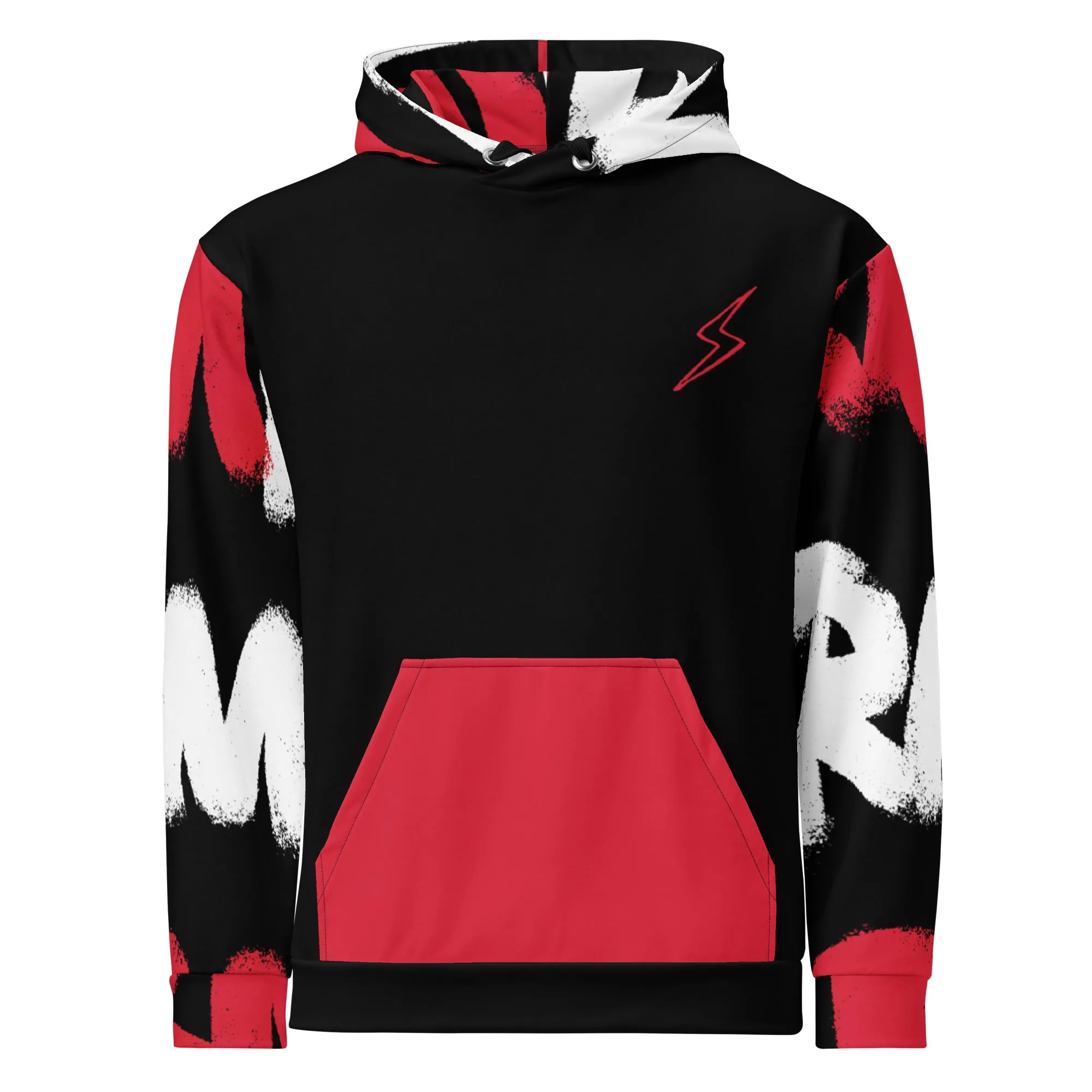 RM Graffiti Red Blacked-Out Hoodie