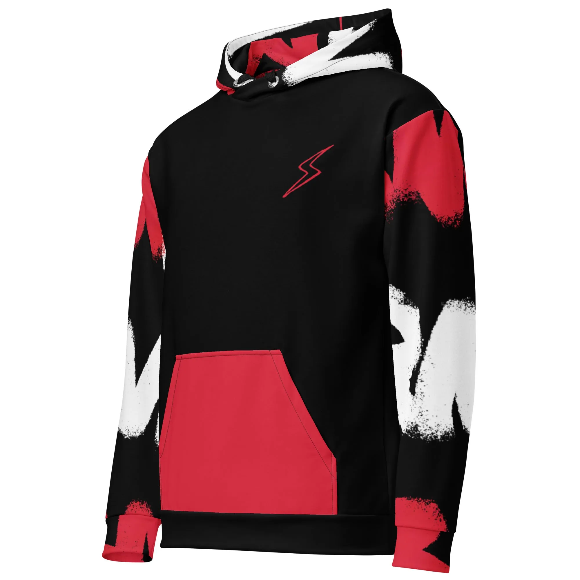 RM Graffiti Red Blacked-Out Hoodie