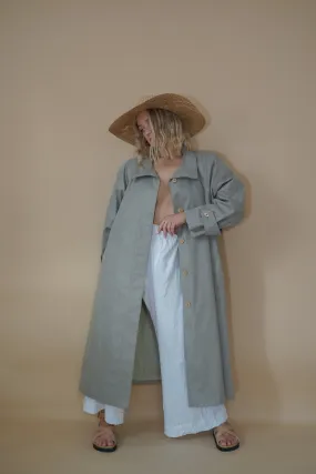 sage trench coat