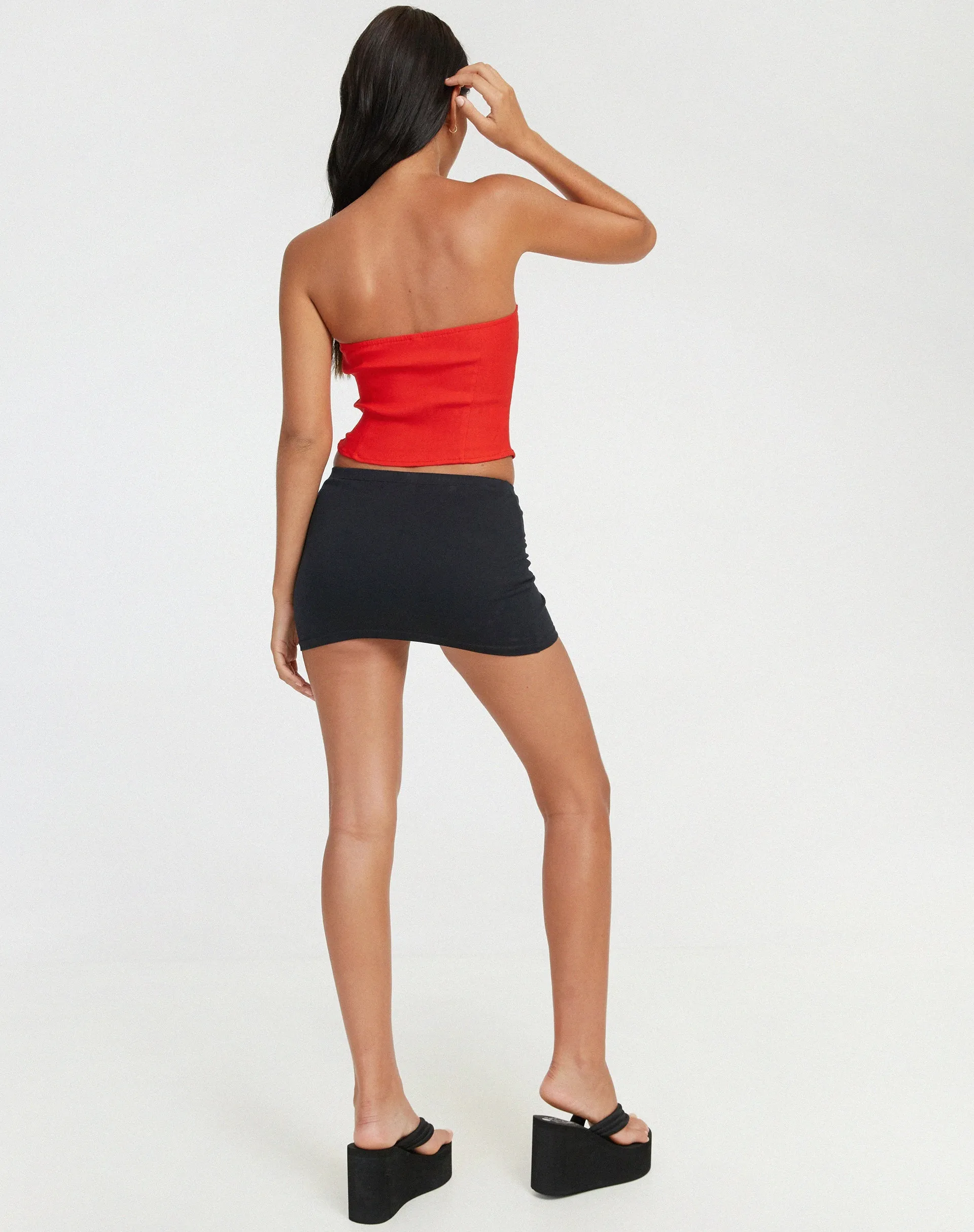 Salus Tailored Bandeau Top in Red