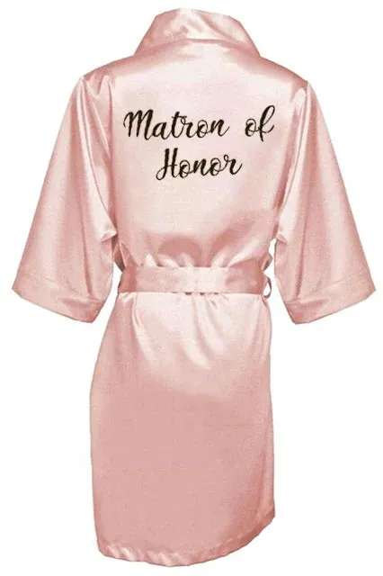 Satin Silk Robes Plus Size Wedding BathRobe Bride Bridesmaid Dress Gown Women Clothing Sleepwear Maid of Honor Rose Gold