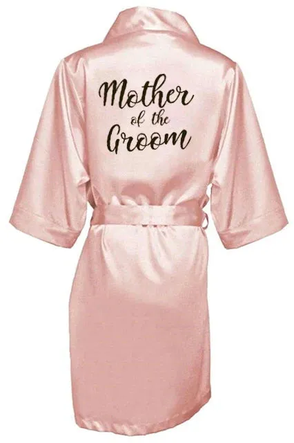 Satin Silk Robes Plus Size Wedding BathRobe Bride Bridesmaid Dress Gown Women Clothing Sleepwear Maid of Honor Rose Gold