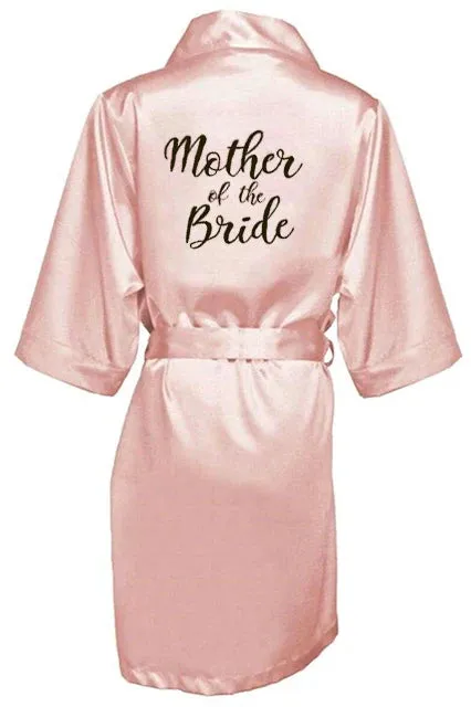 Satin Silk Robes Plus Size Wedding BathRobe Bride Bridesmaid Dress Gown Women Clothing Sleepwear Maid of Honor Rose Gold