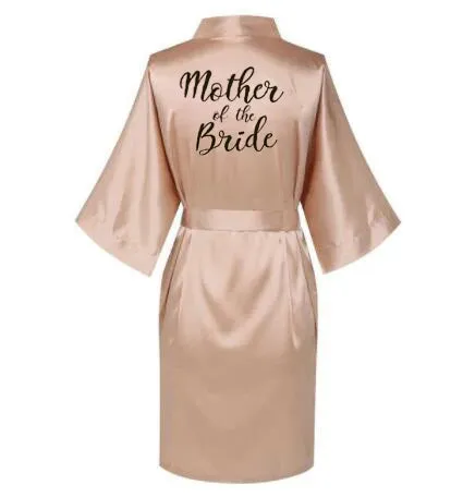 Satin Silk Robes Plus Size Wedding BathRobe Bride Bridesmaid Dress Gown Women Clothing Sleepwear Maid of Honor Rose Gold