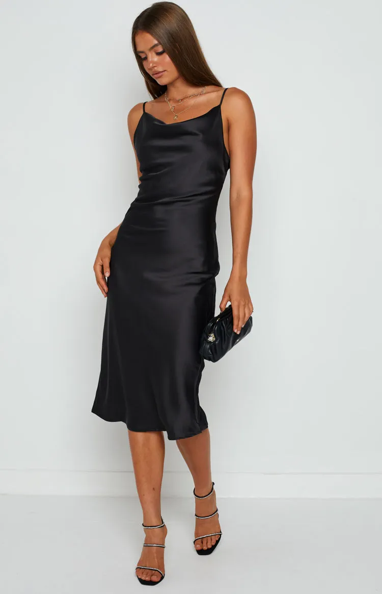 Schiffer Slip Midi Dress Black