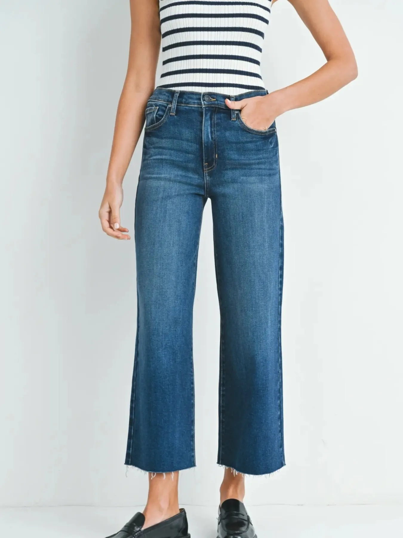 Scissor Cut Wide Leg Jeans