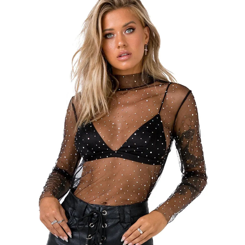 Sequined Mesh Top