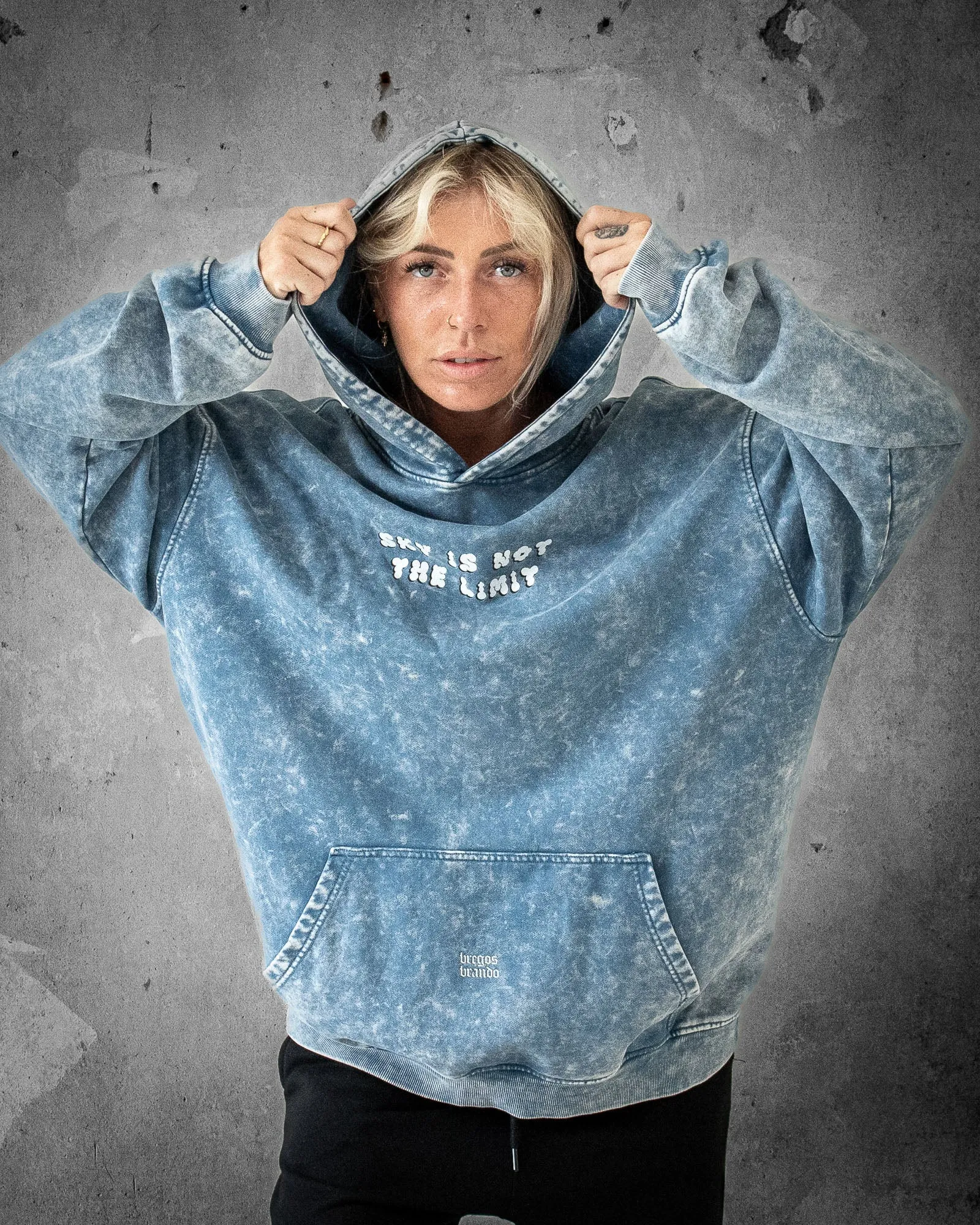 Sky is Not the Limit | Oversized Faded Women's Hoodie