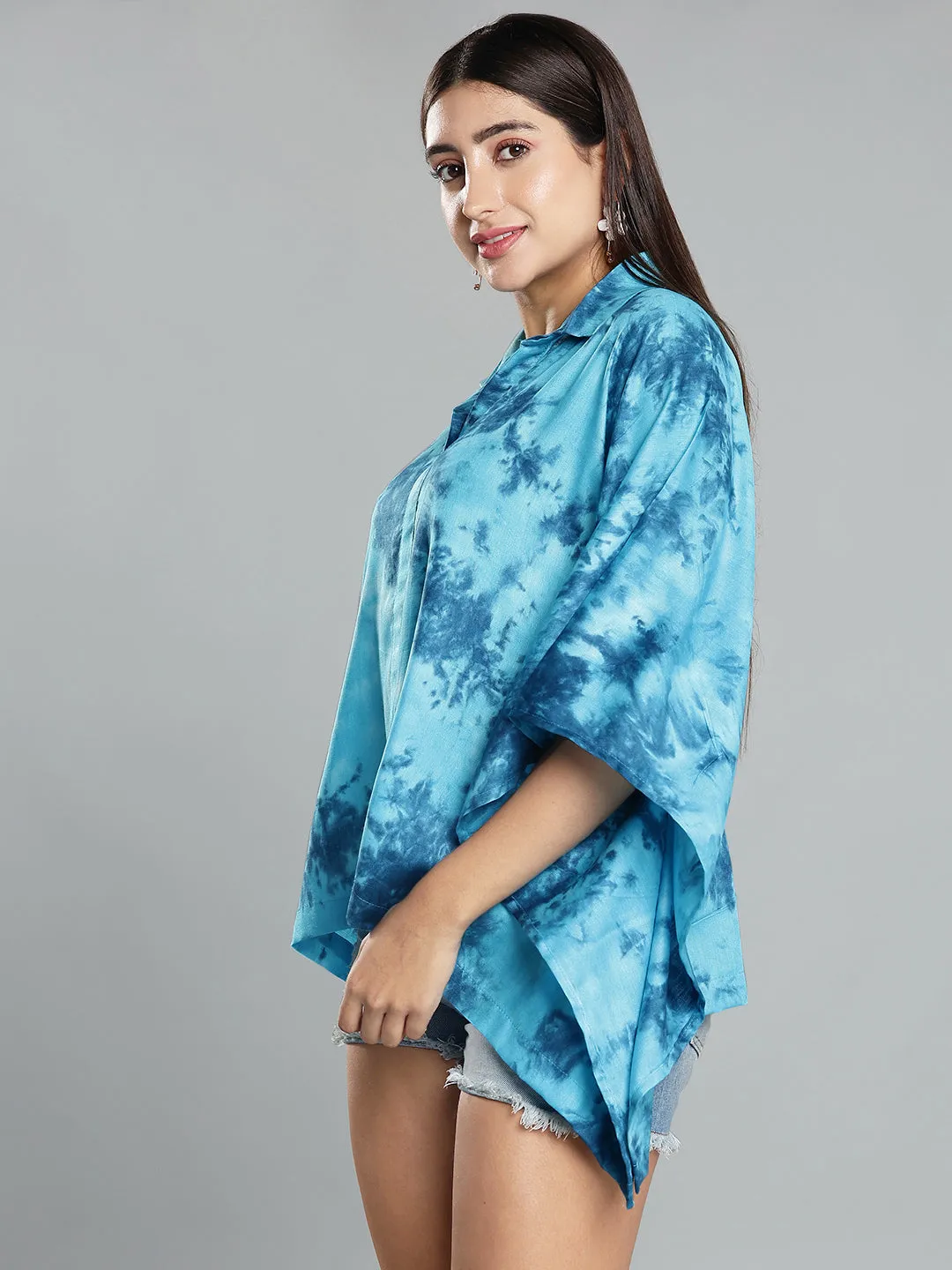 SkyBlue Rayon TieDyeTop- Tranquil