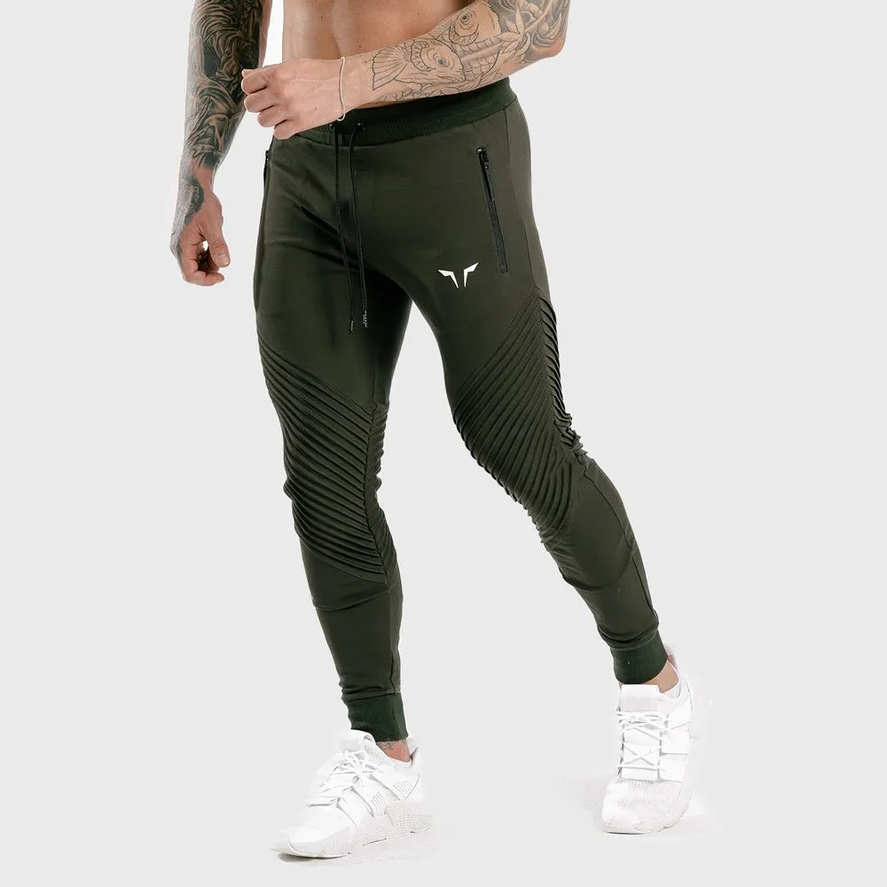 Statement Ribbed Joggers- Olive