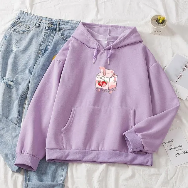 Strawberry Milk Box Soft Hoodie