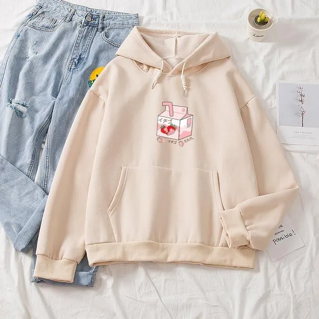 Strawberry Milk Box Soft Hoodie