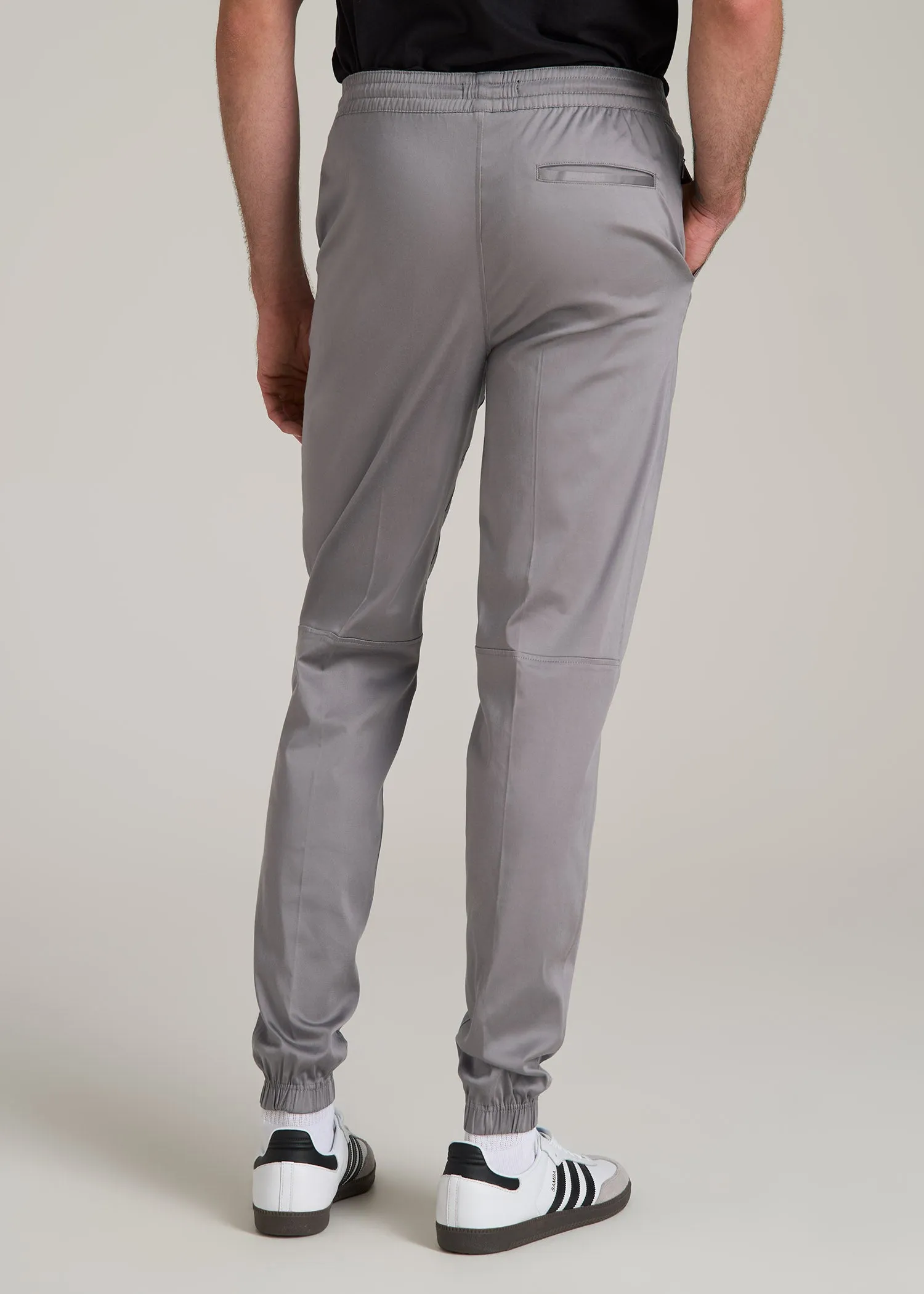 Stretch Twill Tall Men's Jogger Pants in Owl Grey