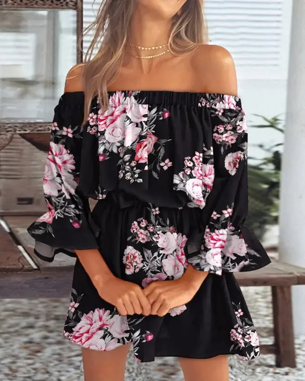 Stylish One-Shoulder Print Plus Size Dress