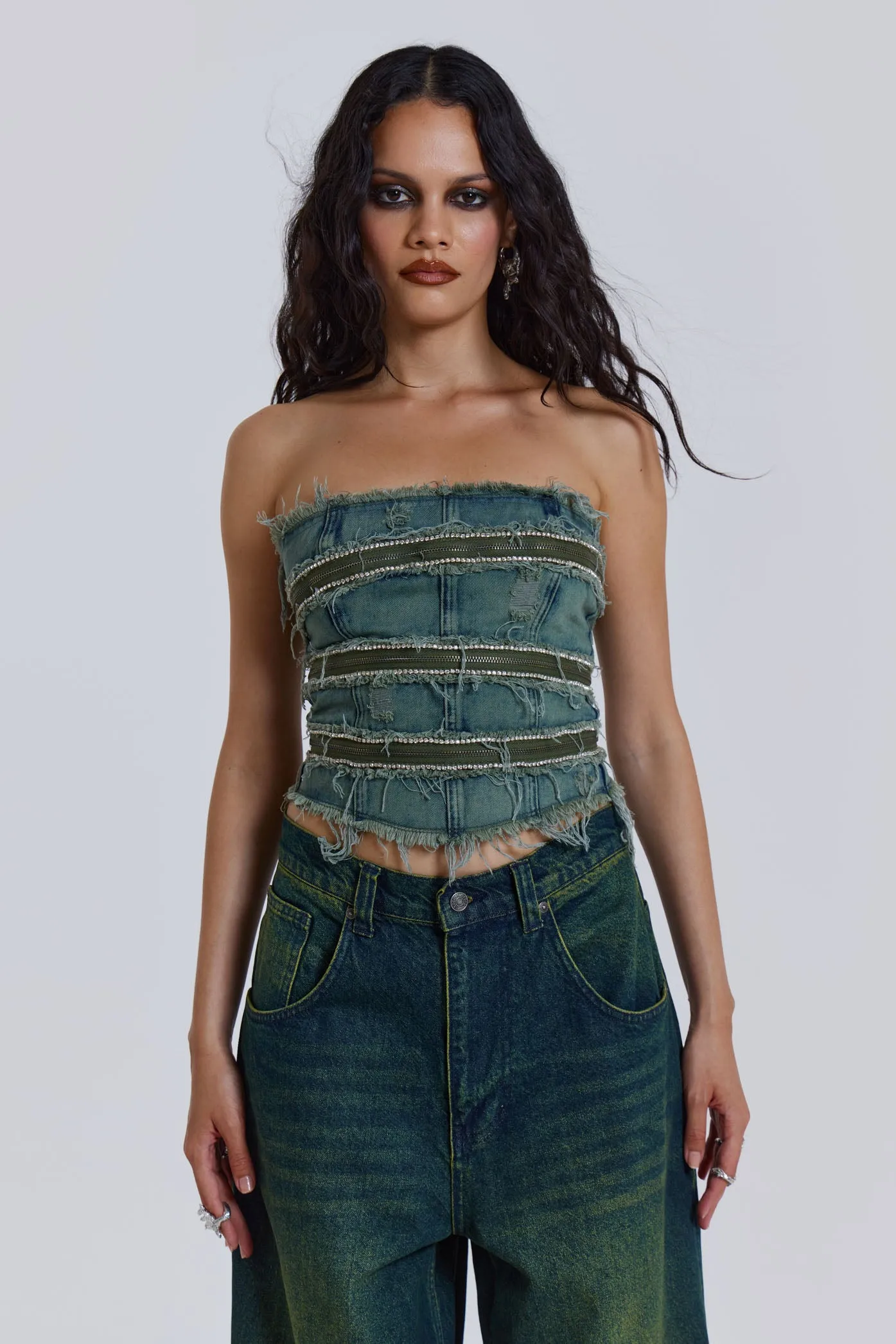 Sub-Rosa Denim Corset Top