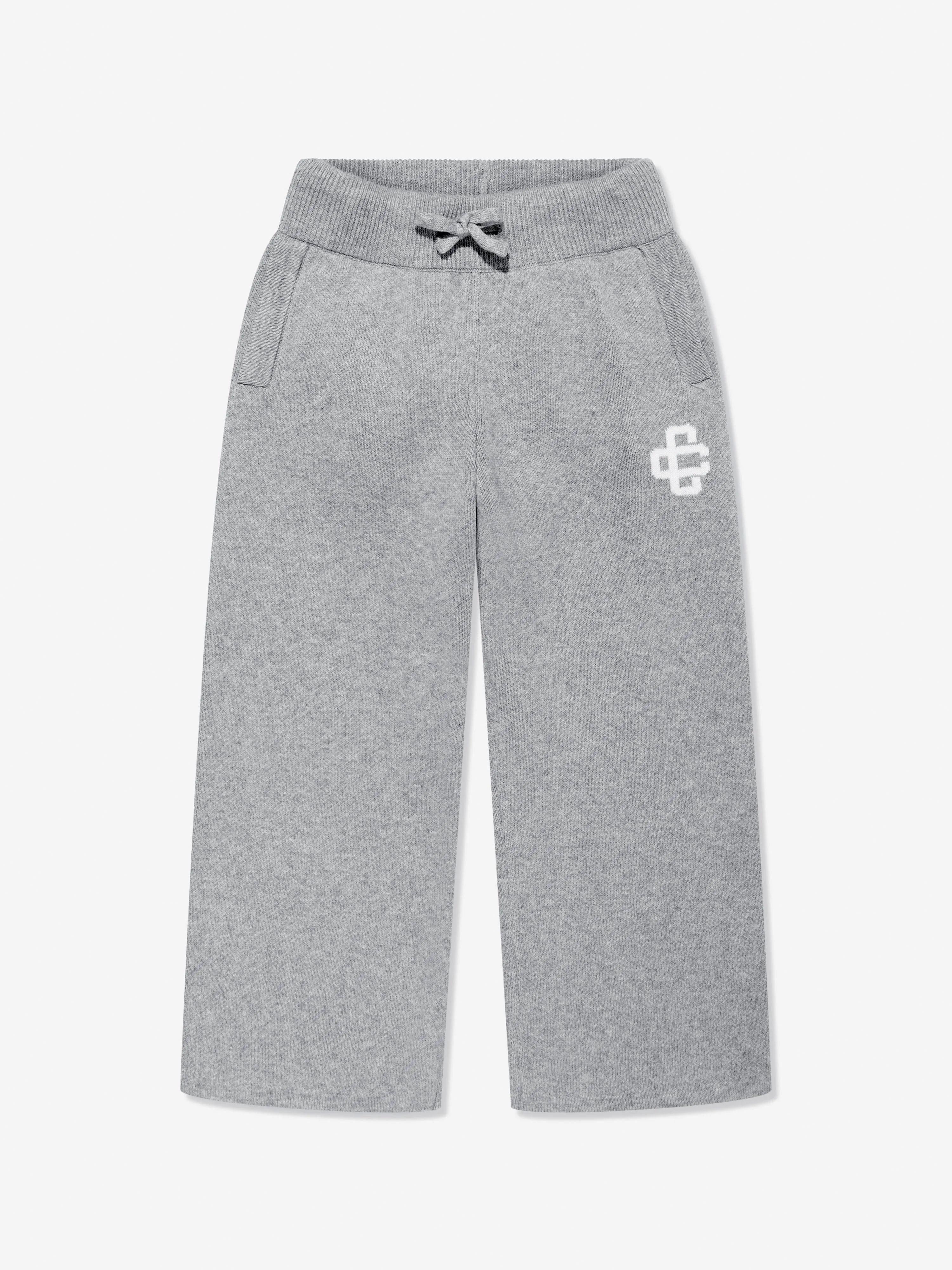 The Couture Club Kids Knitted Emblem Joggers in Grey