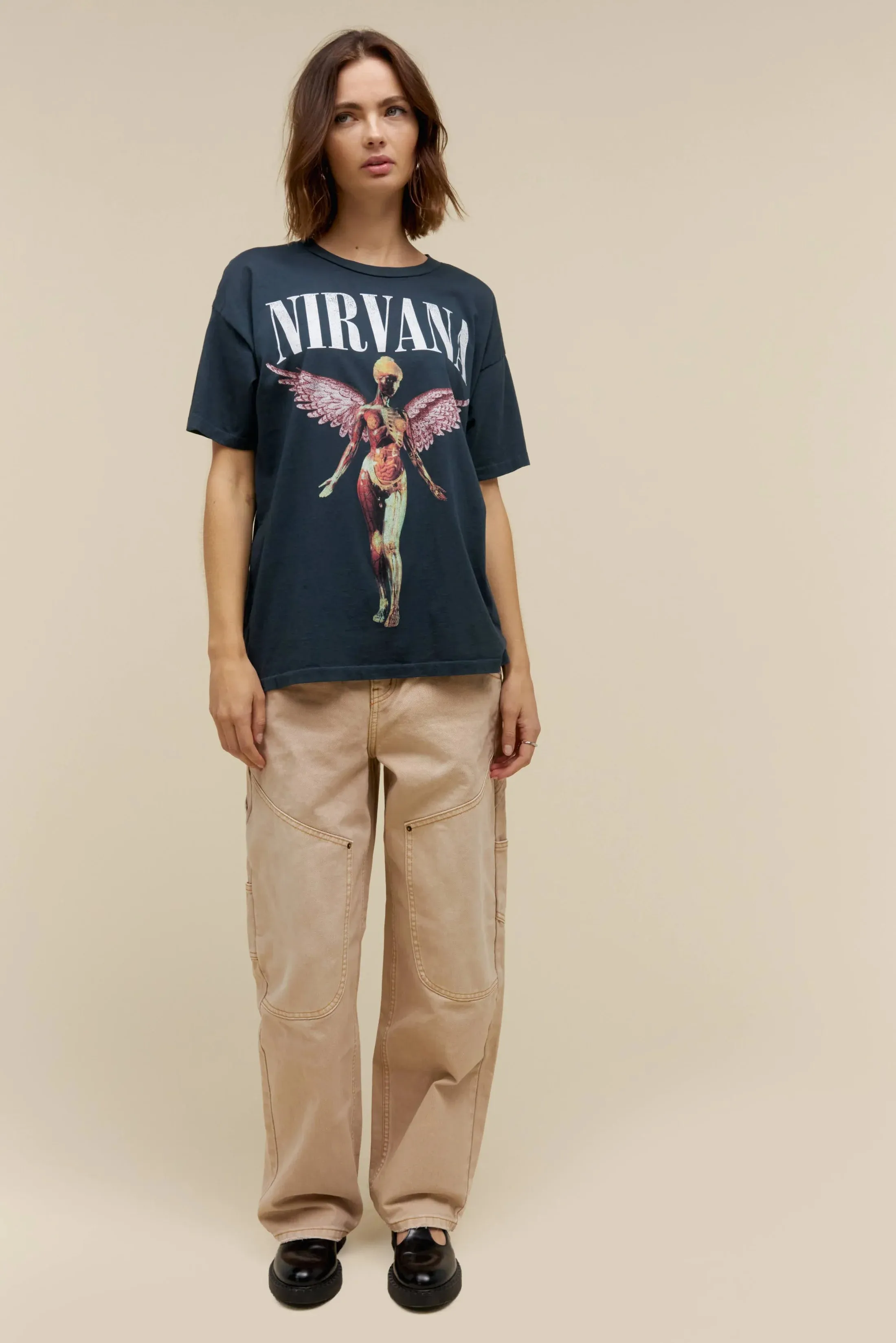 The Nirvana In Utero Cover Merch Tee by Daydreamer - Vintage Black