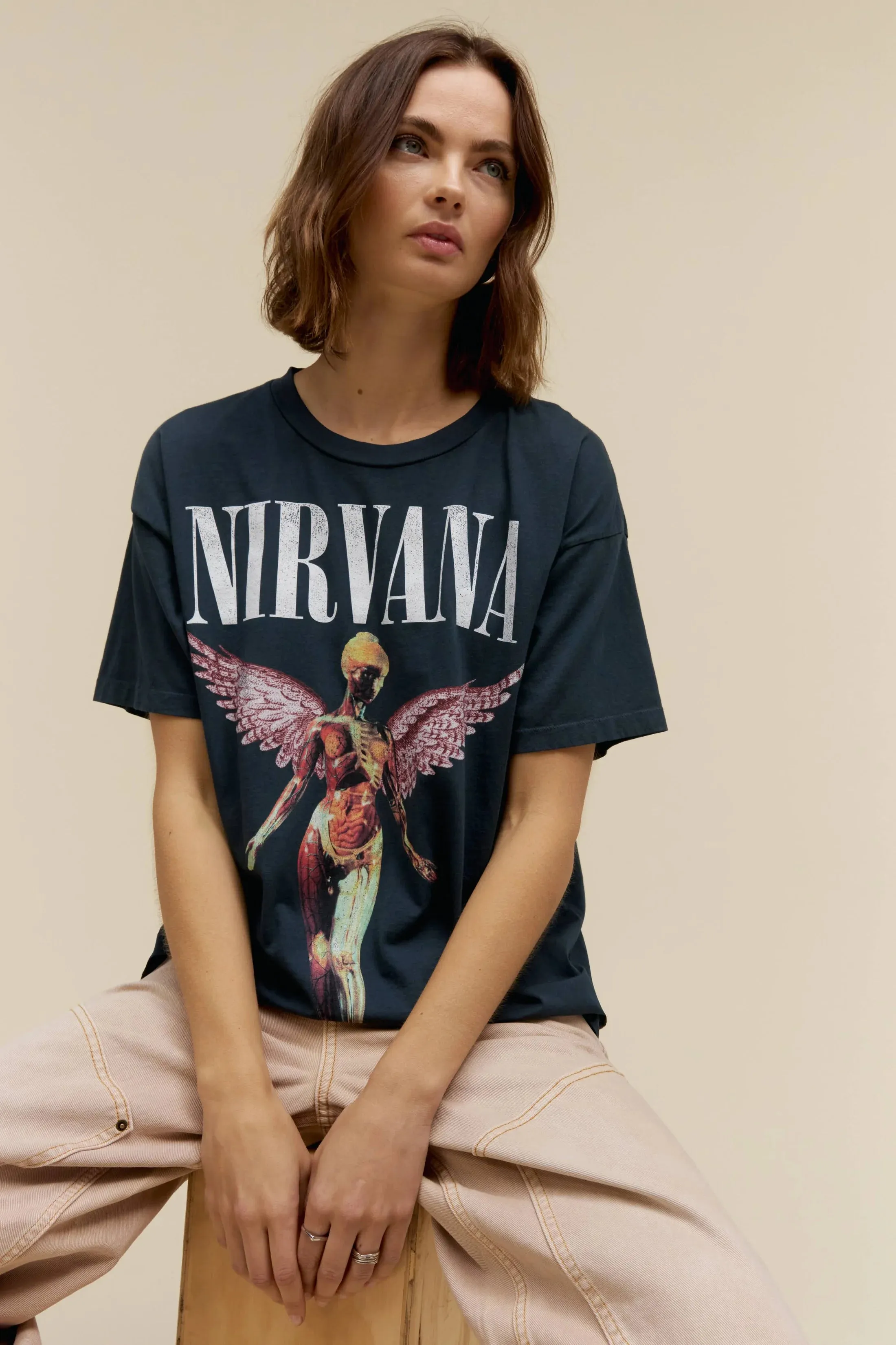 The Nirvana In Utero Cover Merch Tee by Daydreamer - Vintage Black