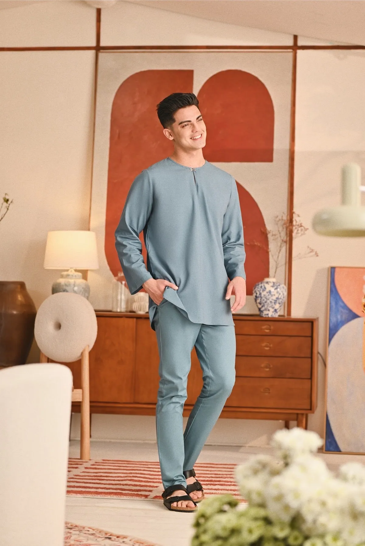 The Perfect Men Slim Fit Pants - Arctic Blue