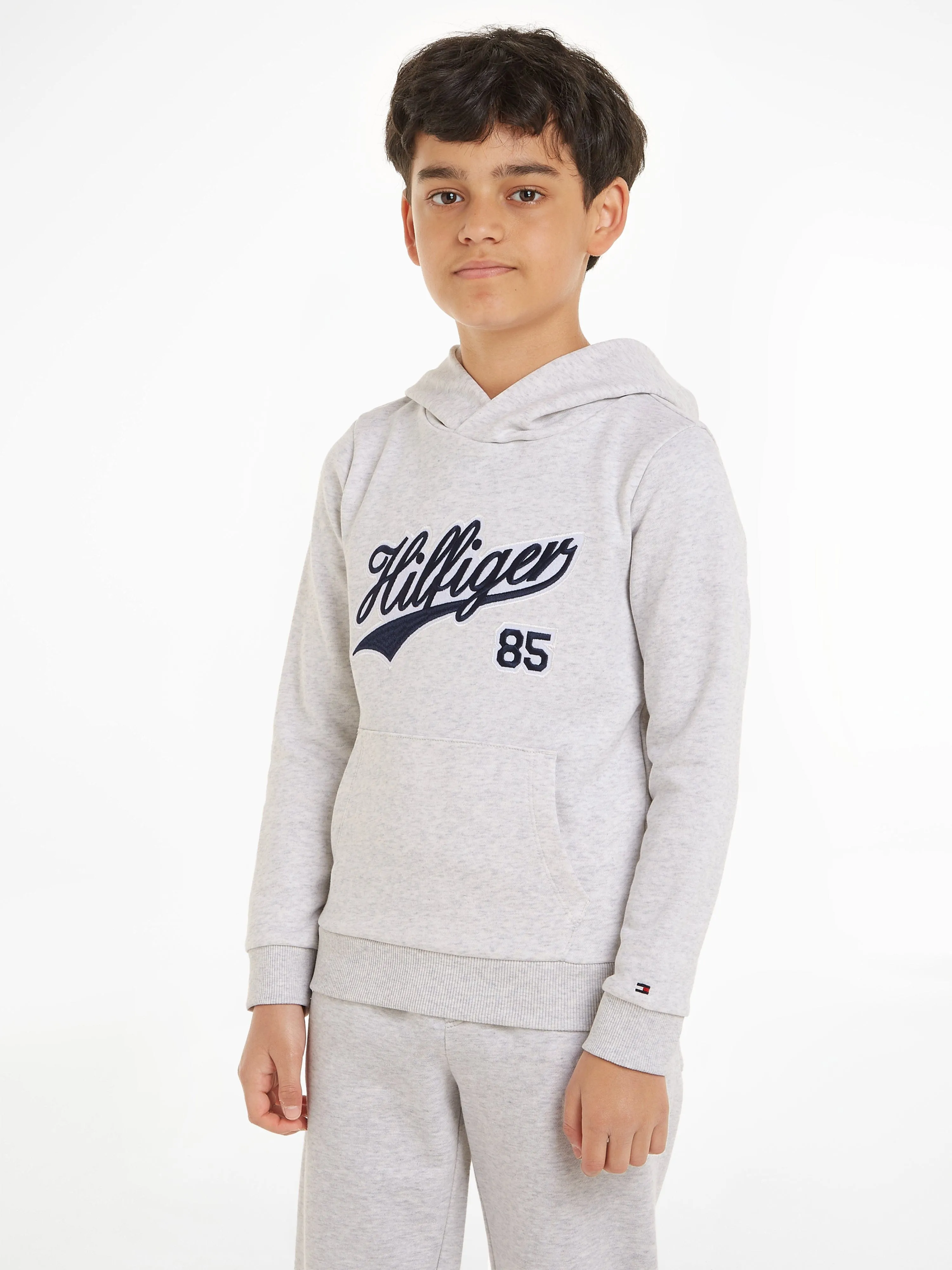 Tommy Hilfiger Boys Logo Script Hoodie in Ivory