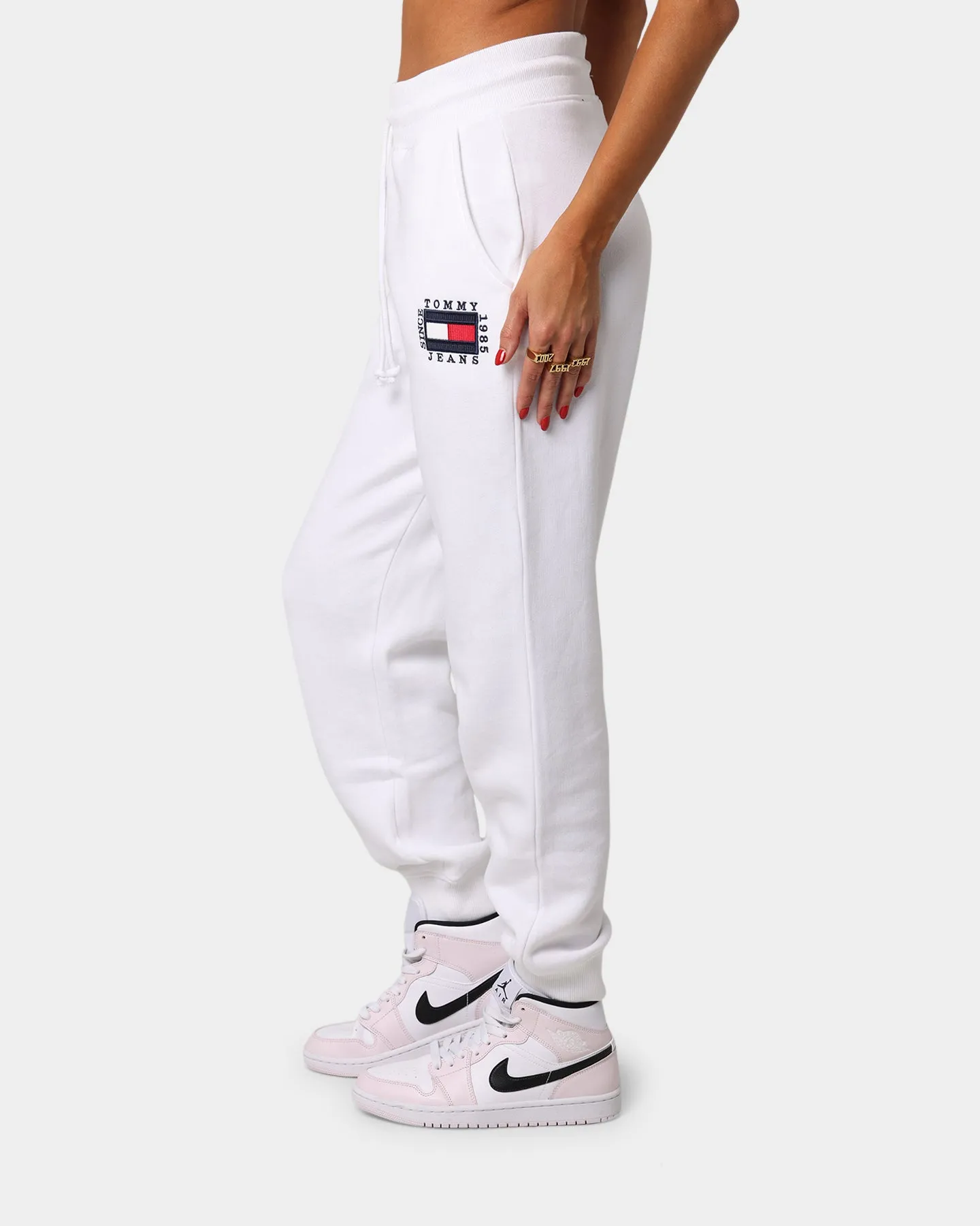 Tommy Jeans Women's Flag Slim Fit Sweat Pant White