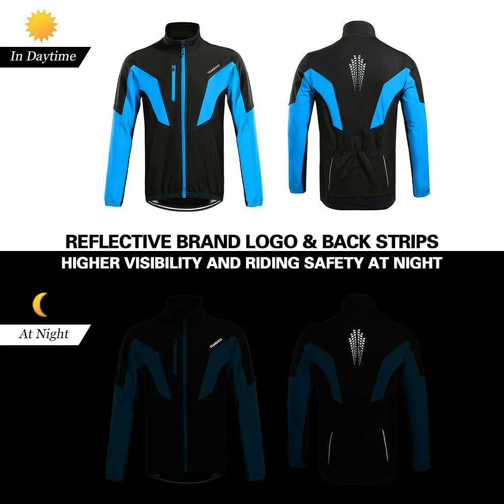 TOMSHOO Men's Winter Thermal Fleece Cycling Jacket