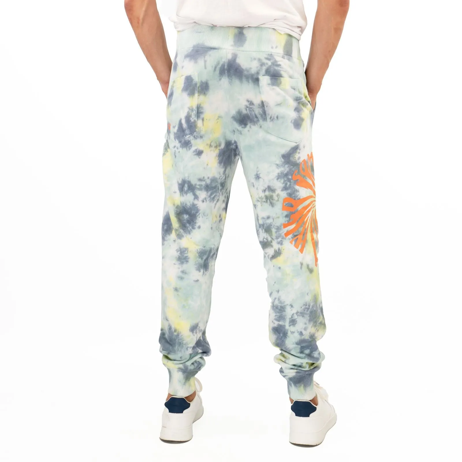 True Religion Mens Green Water Tie-Dye Jogger Sweatpants