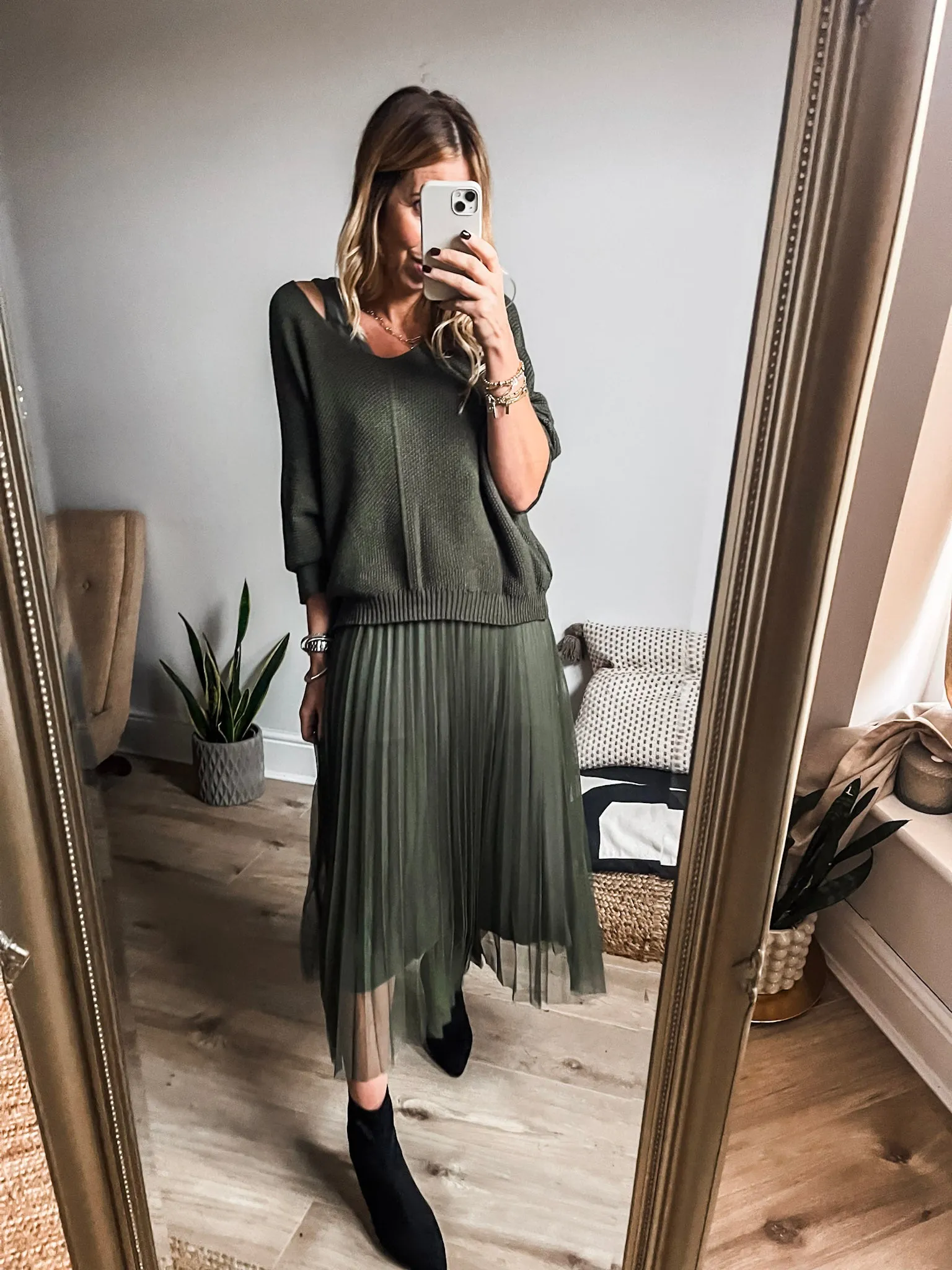 Two-Piece Pleated Jumper Dress