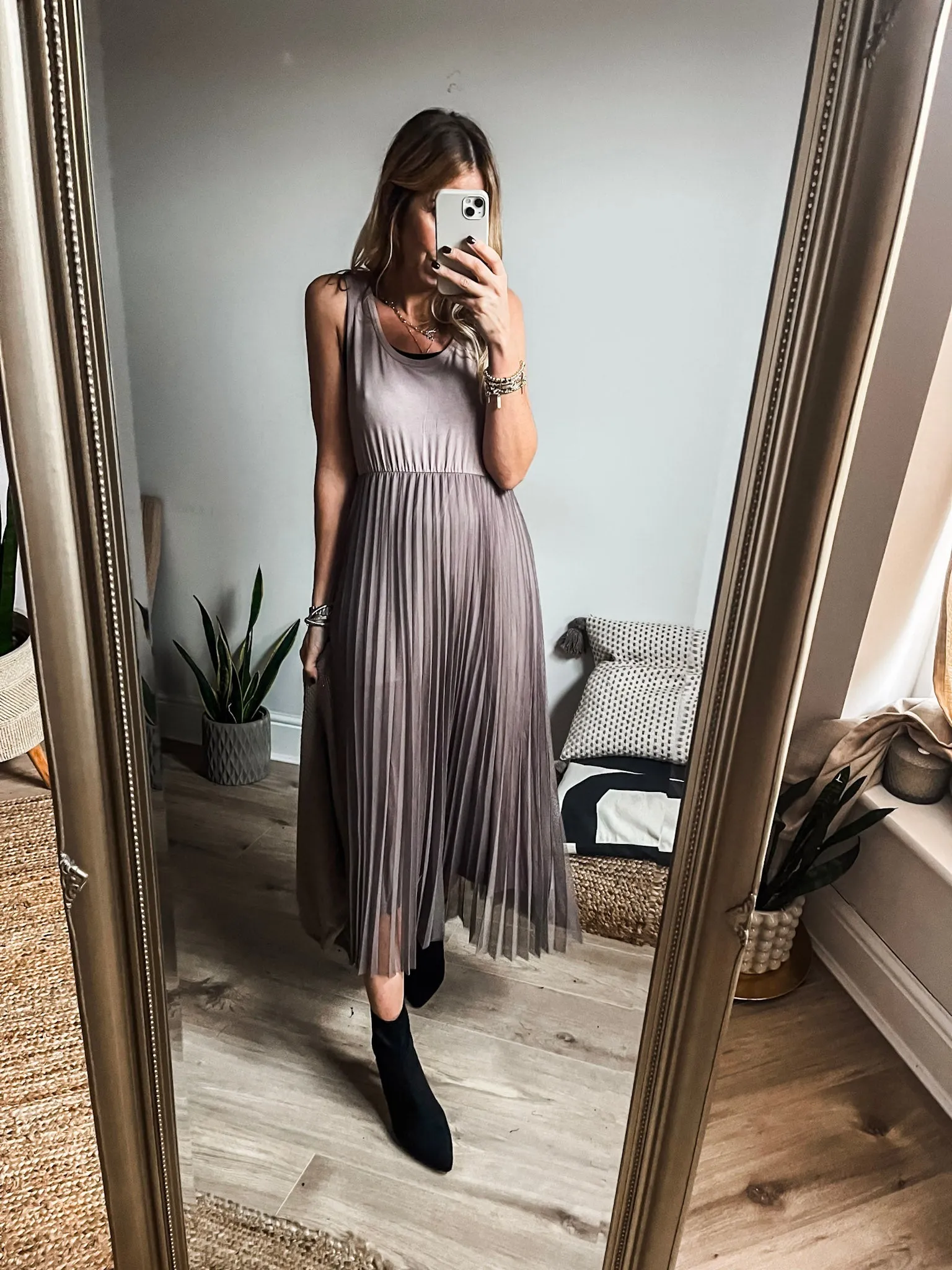 Two-Piece Pleated Jumper Dress