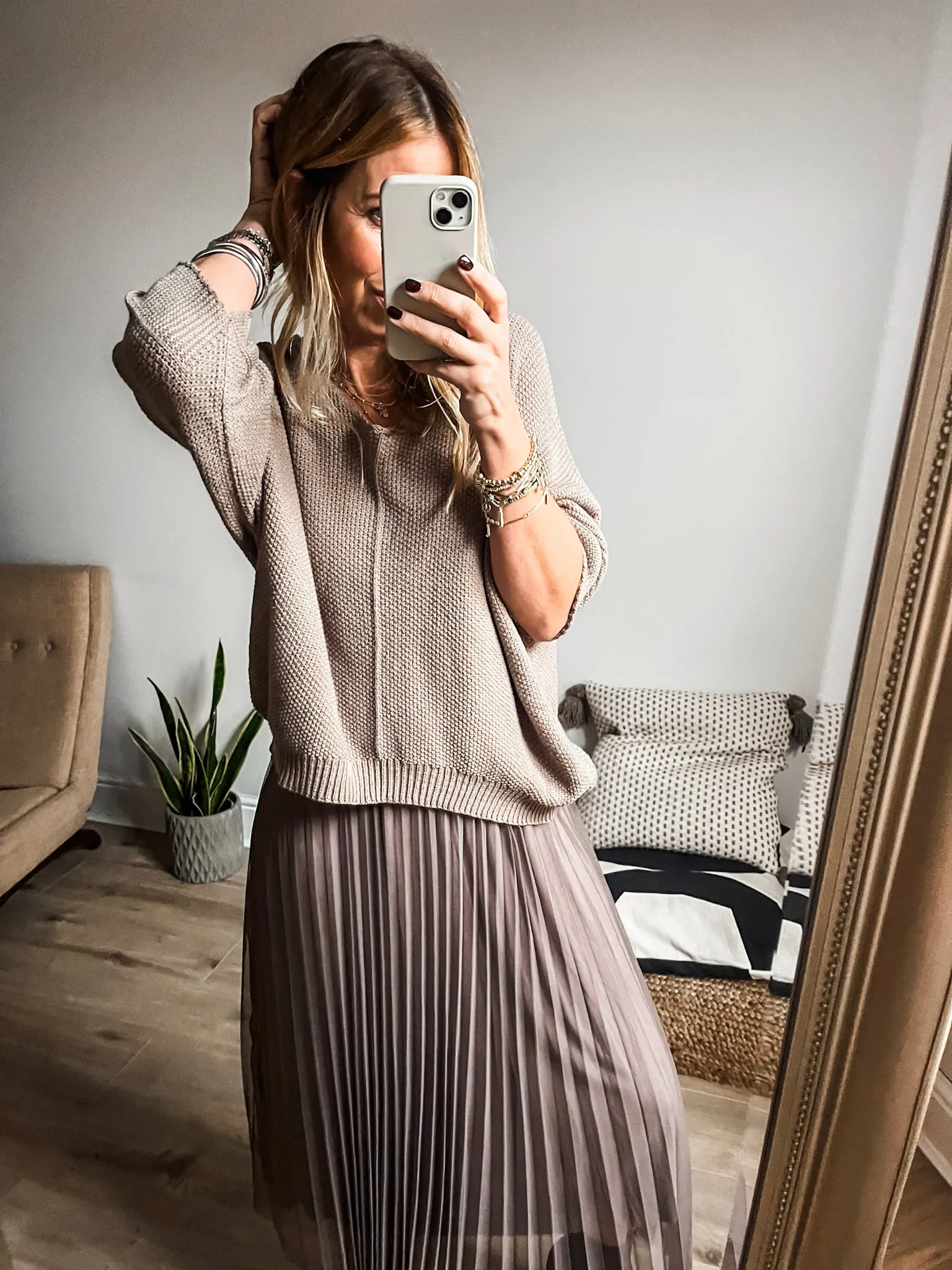 Two-Piece Pleated Jumper Dress