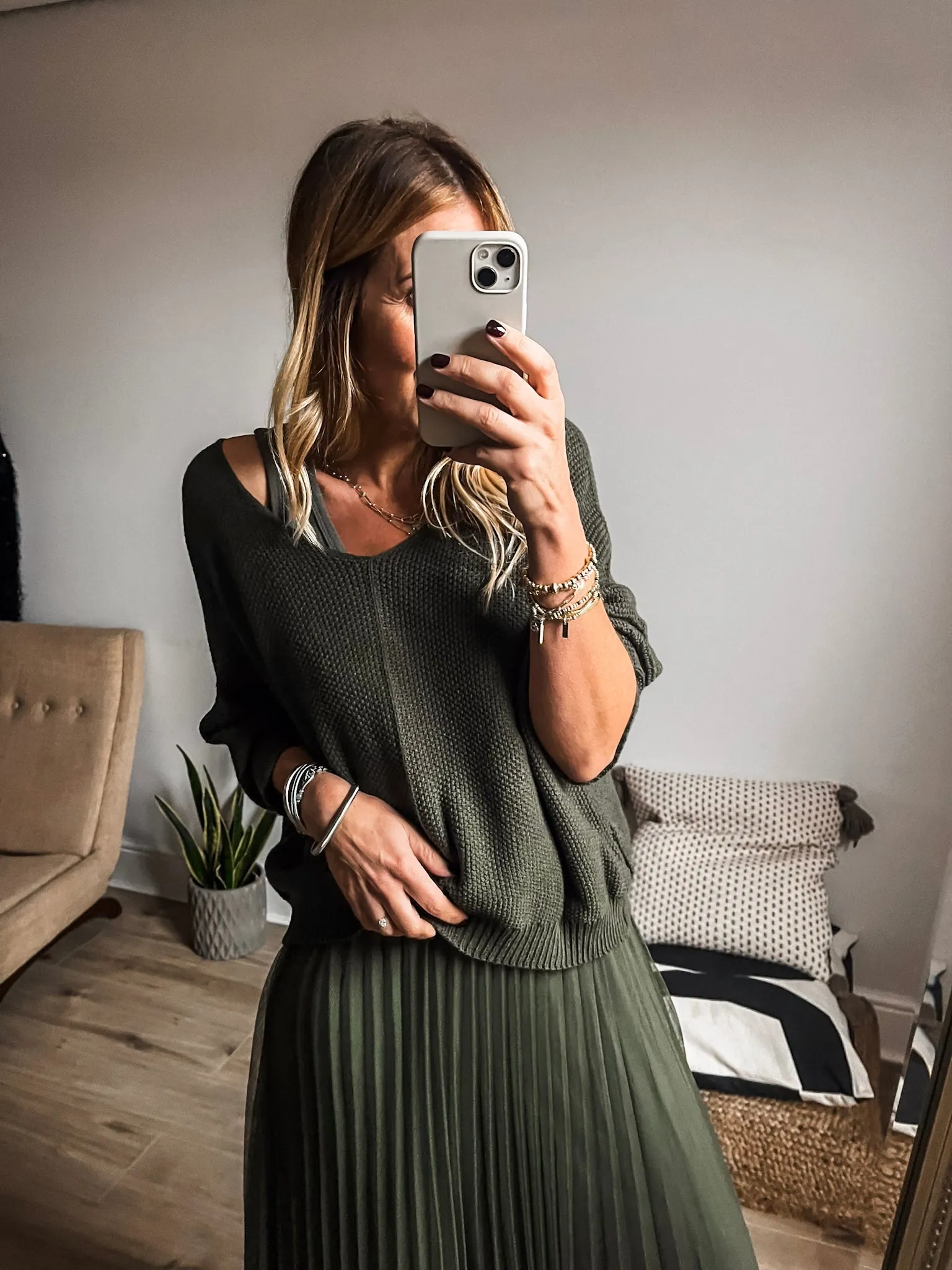 Two-Piece Pleated Jumper Dress