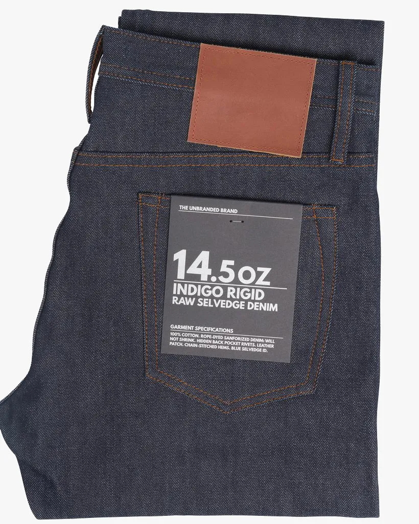 Unbranded UB201 Tapered Fit Mens Jeans - 14.5oz Indigo Selvedge