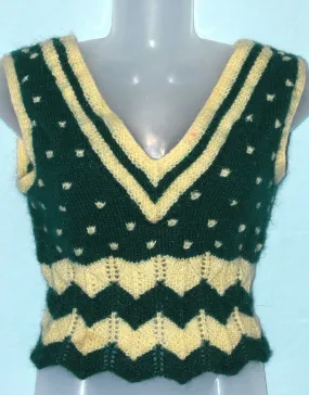 V-Neck Handmade Woolen Sleeveless knitted Blouse for women free size