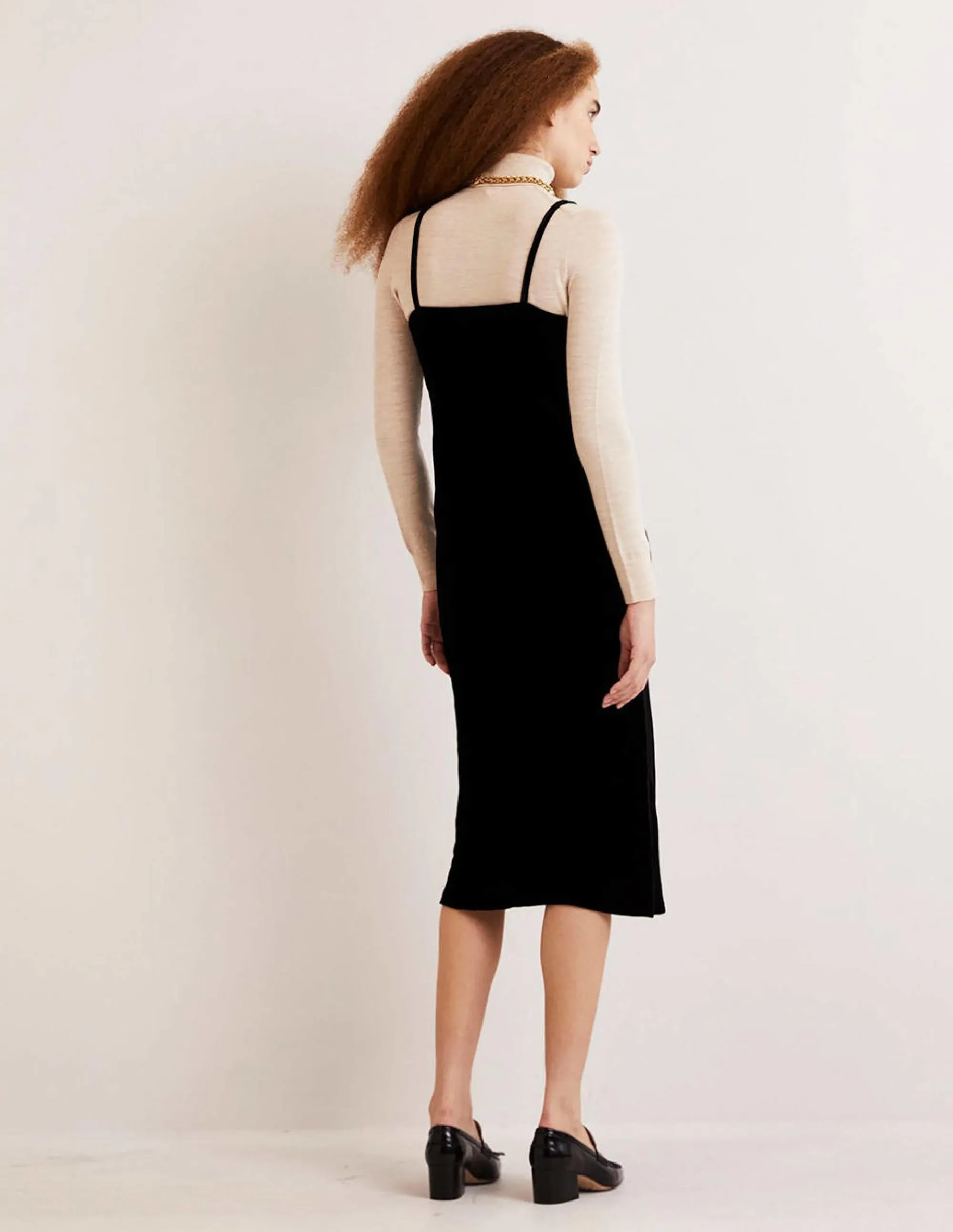 Velvet Slip Dress-Black