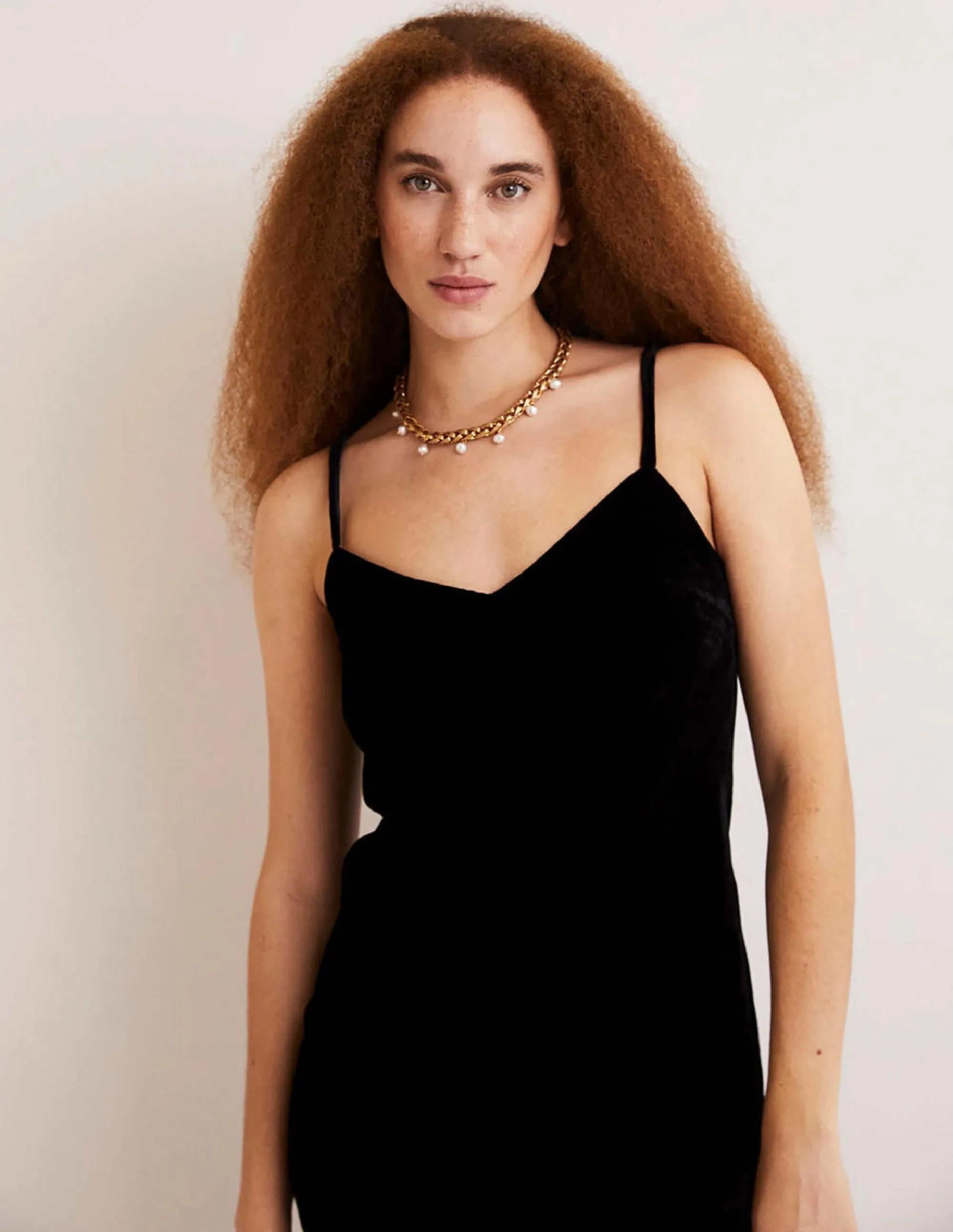 Velvet Slip Dress-Black