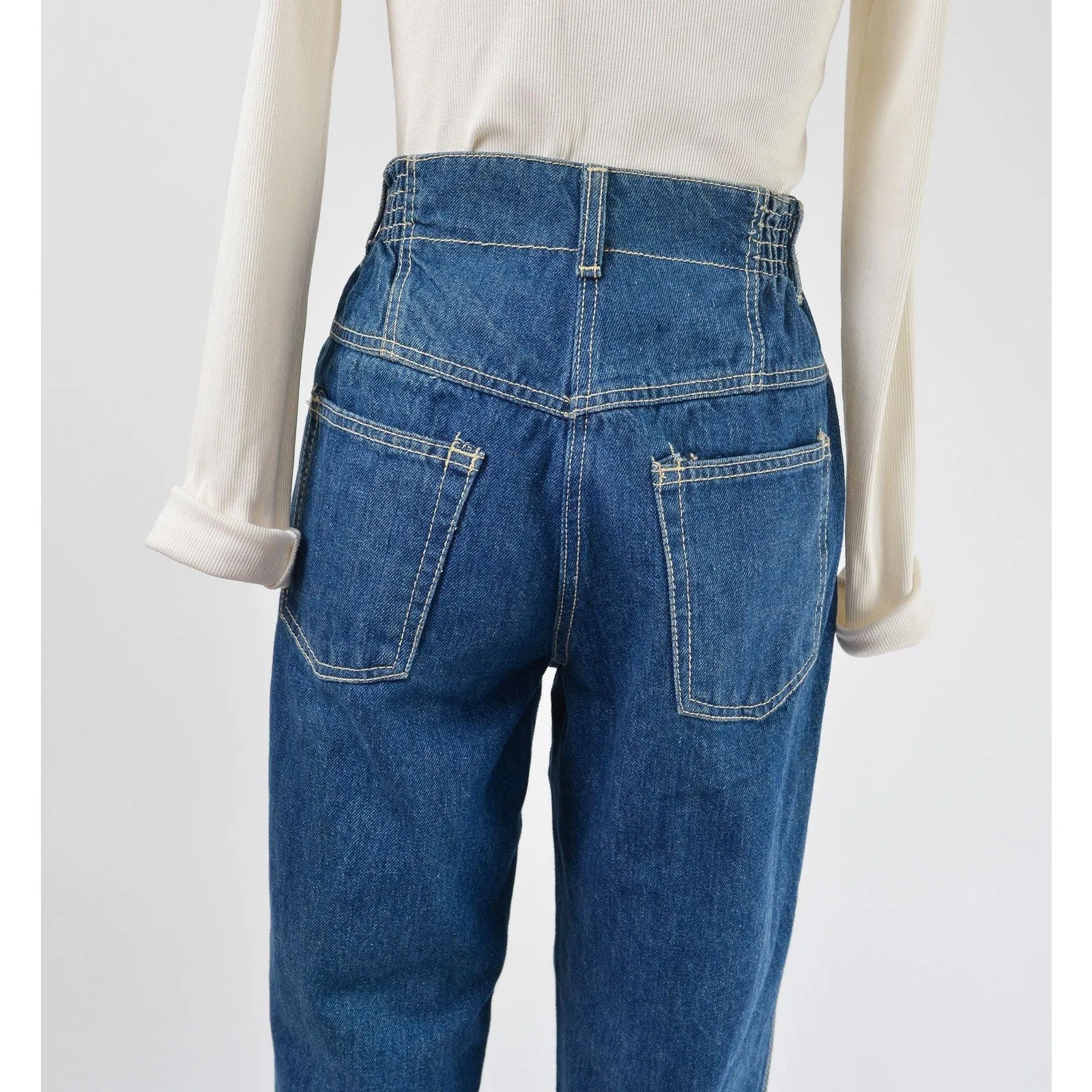 Vintage 80s GITANO Elastic High Waisted Tapered Leg Mom Jeans size M