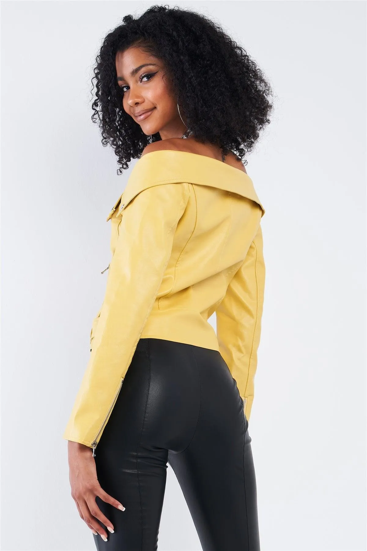 Vintage Vegan Leather Belted Cropped Jacket