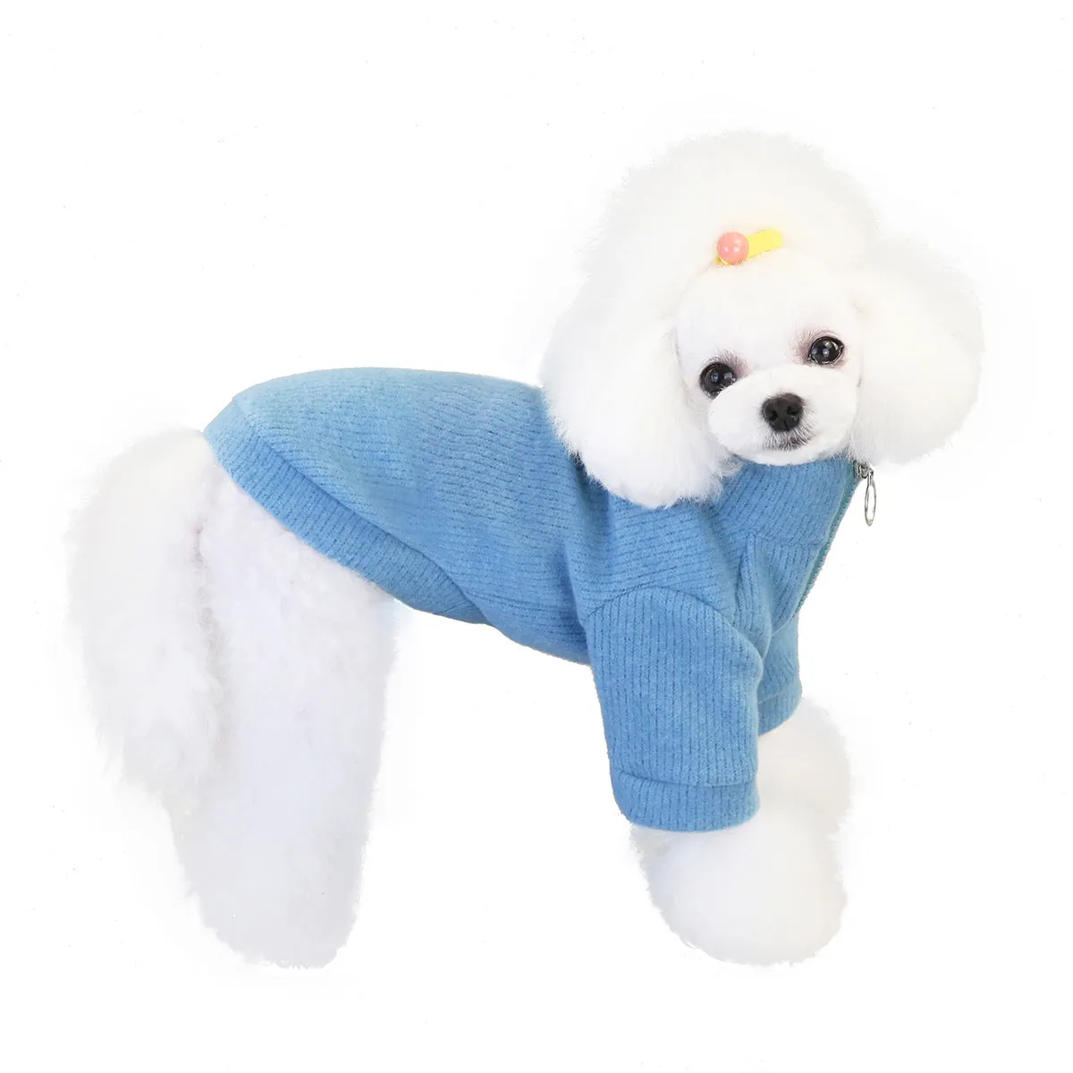 Warm zipper woolen winter cat pet clothing