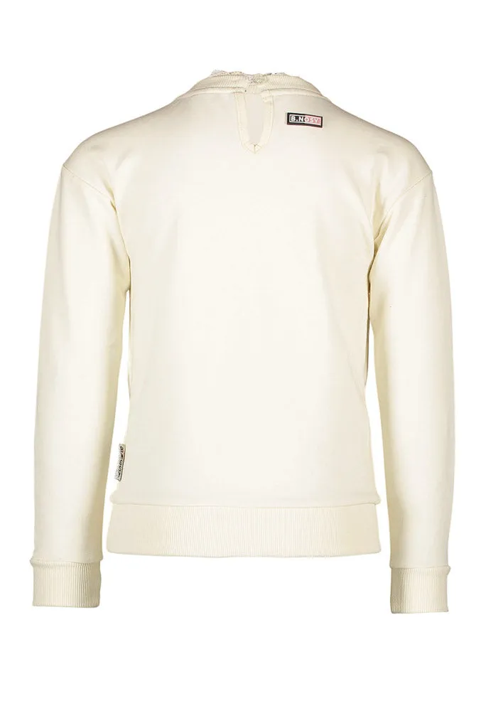 White Embroidered Jumper