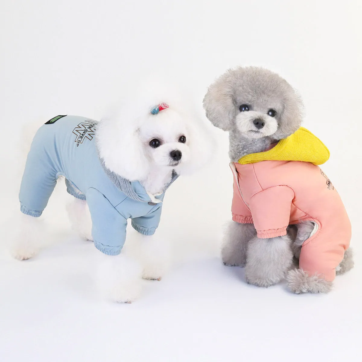 Windproof hooded winter pet clothing