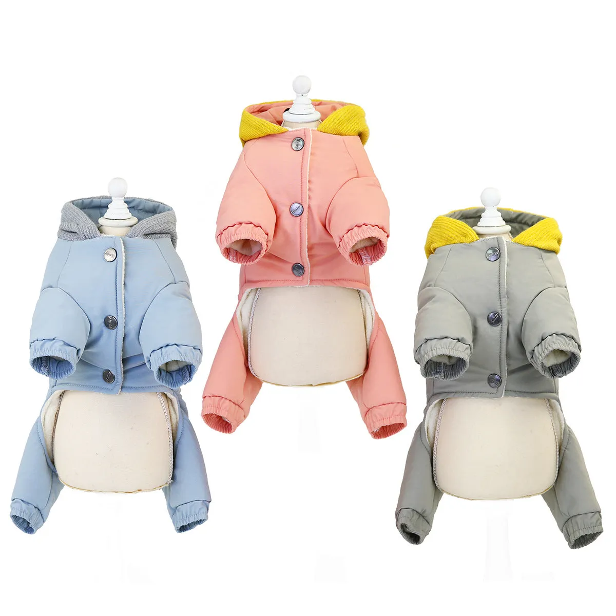 Windproof hooded winter pet clothing