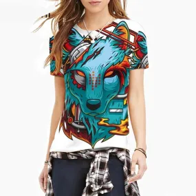 Wolf Robot Printed Short Sleeve Tees