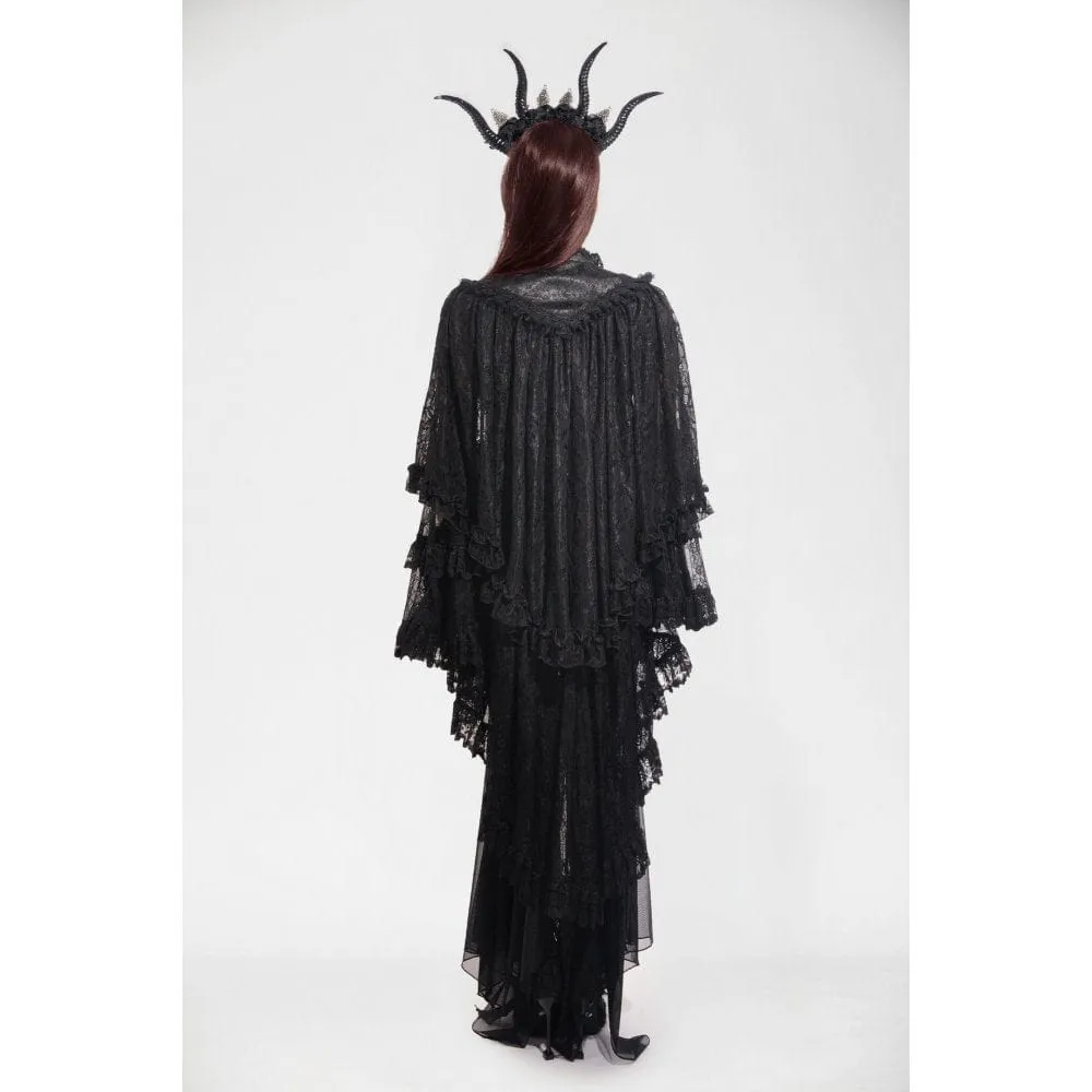 Women's Gothic Frog Ruffled Lace Cape