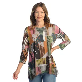 Women's Jess & Jane Chiffon Contrast Tunic Top Doodles