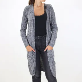 Women's Open Front Long Cardigan,Dark Grey