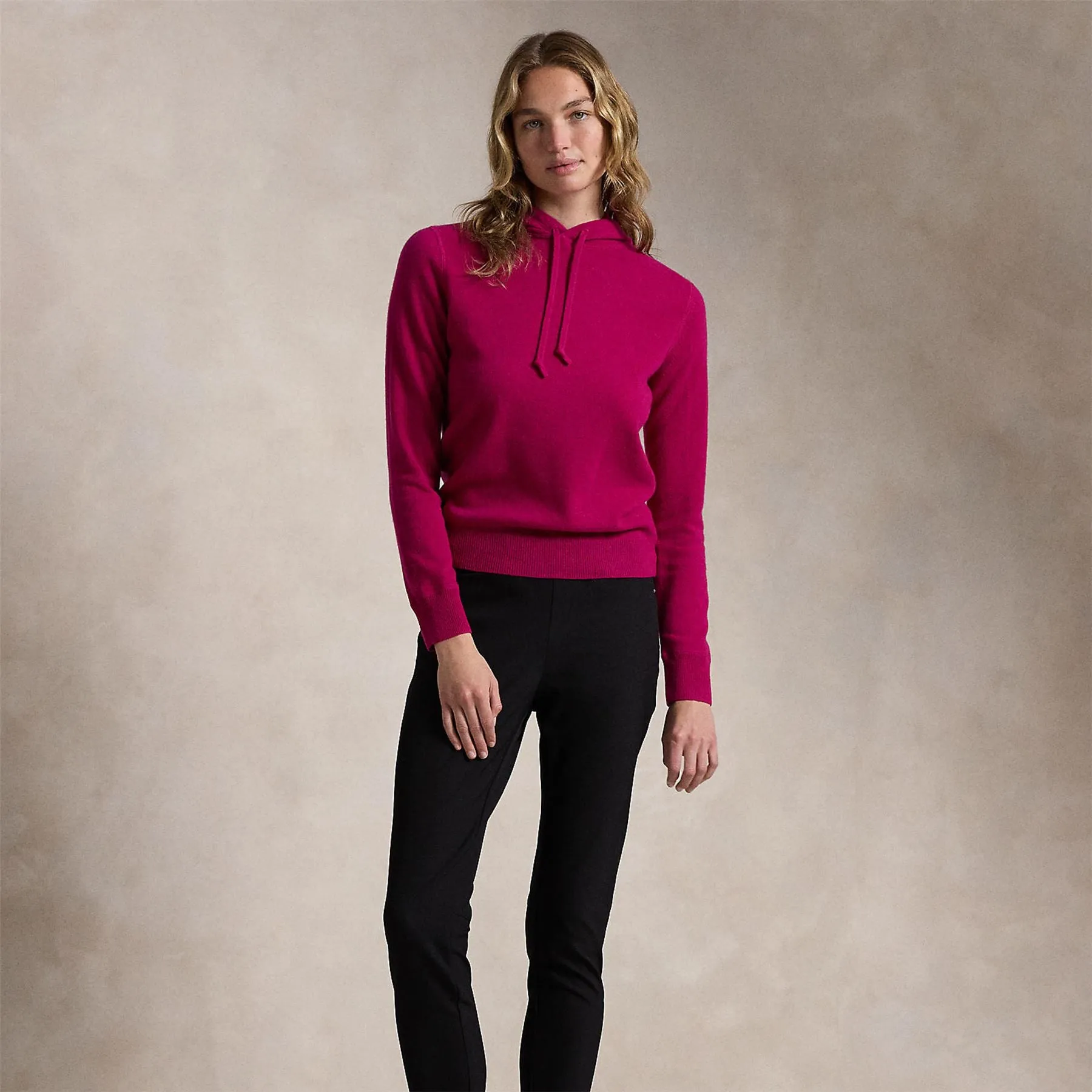 Womens RLX Cashmere Hoodie Fuchsia Berry - AW24