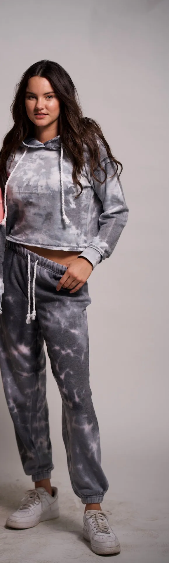 Women's Tracksuits Sweatshirt Hoodie Tie Dye and Joggers Two Piece Set Outfit