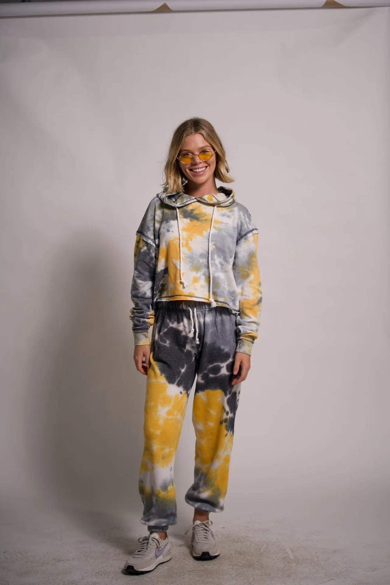 Women's Tracksuits Sweatshirt Hoodie Tie Dye and Joggers Two Piece Set Outfit